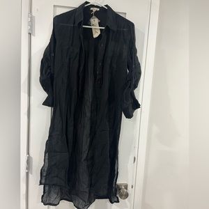 Boho Me long black womens blouse, Size xs